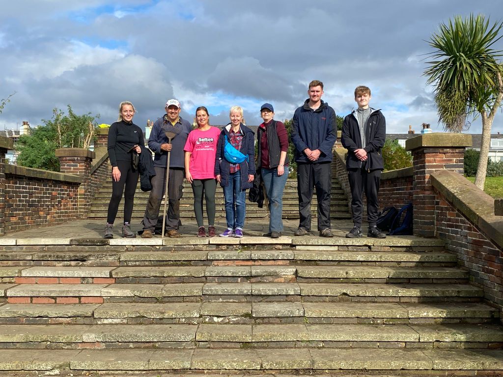 Some of the Volunteers pictured on the top of the Adelaide Garden steps.