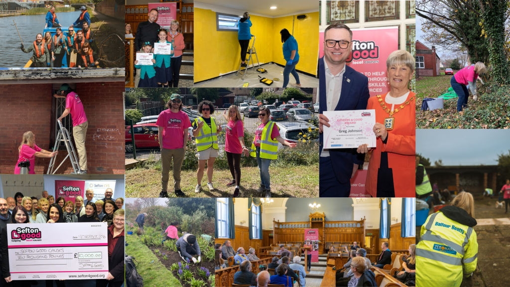 Collage of images which includes, please volunteering, fundraising and Citizens 4 Good images. 